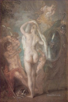  Jean Oil Painting - Le Jugement de Paris nude Jean Antoine Watteau